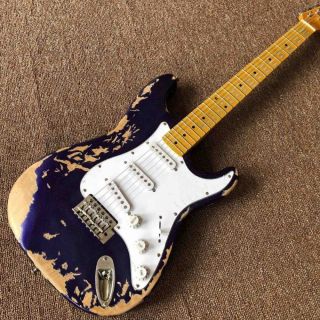 Relic Metal Blue Shining Color Electric Guitar with Maple Fingerboard