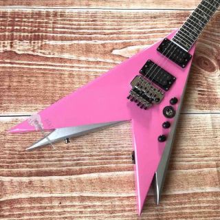 Custom Electric Guitar 2020 New Vibrato System Pink and Metallic Silver Customizable Logo Shape