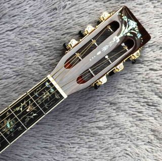 KOA Wood Ebony Fingerboard Abalone Inlay 1 3/4 Inches Nut Width Acoustic Guitar