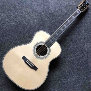 Custom OM Body Solid Europe Spruce Top Ebony Fingerboard Rosewood Back Side Abalone Binding Classic Acoustic Guitar