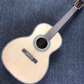 Custom Solid Spruce Top Rosewood Back Side OOO Body Acoustic Electric Guitar with Preamp 301