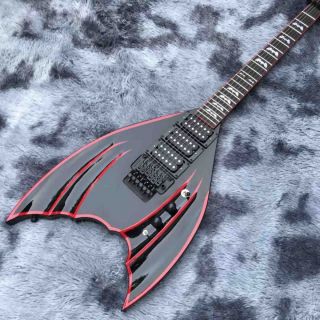 Custom Electric Guitar 2020 New Model with Black Red Stripe Customizable Shape