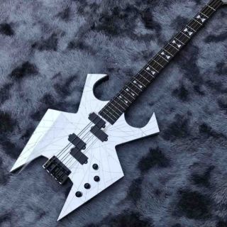 Custom Neck Through Body Ebony Fingerboard 4 Strings Crack Mirror Electric Bass Guitar Accept Customized Guitar Bass Project