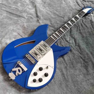 Semi F Hole Rosewood Fingerboard 360 Rick Style Electric Guitar in Blue Paint Color