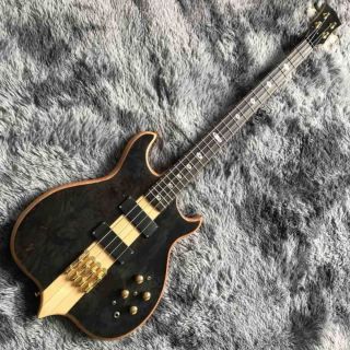 Custom Ebony Fingerboard 4 Strings Bass Burst Maple Top 9V Active Pickup Electric Bass Guitar