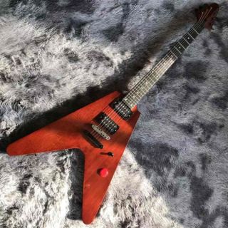 Custom V Shape Electric Guitar Ebony Fingerboard Kill Switch with Anti-Slip Rubber Pad on Side Customized Logo Name