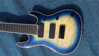 Custom Flame Maple Top Paua Shell Binding Rosewood Fingerboard Basswood Maple Neck 7 Strings Electric Guitar