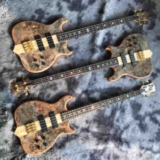 Custom Burst Maple Top 4 Strings Neck Through Body Bass Guitar