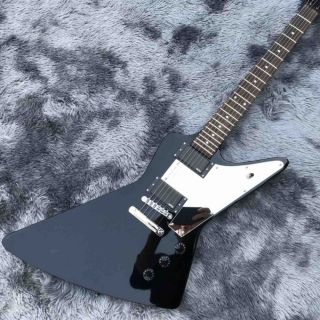 Custom Black Electric Guitar Mirror Protection 2021 New Style hot Fingerboard Inlays