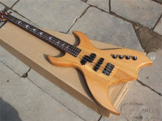 Custom Neck Through Body 4 Strings Electric Bass Guitar with Chrome Hardware