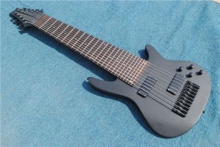 Custom Grand 10 Strings Electric Bass Guitar with Matte Black Finishing