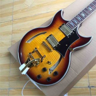 Ccustom Semi Half Hollow Jazz Guitar with Bigsby Tremolo