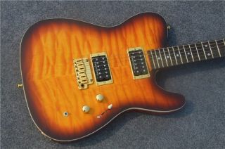 Custom Grand Flamed Maple Top 6 Strings Electric Guitar in Sunlight Color