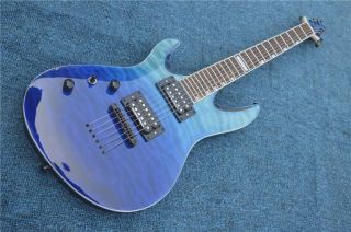 Custom Flamed Maple Left Handed Electric Guitar in Blue Color