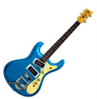 2021 High Quality MOSRITE STYLE Electric Guitar in Blue Painting with Tremolo arm