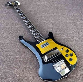 Custom 4 Strings Ricken 4003 Style Bass Electric Guitar in Black Painting