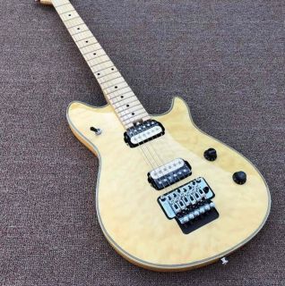 Custom Quilted Maple Top Floyd 6 String Electric Guitar High Gloss Paint in Wood Color