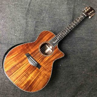 Custom 6 Strings Koa Wood Top Sandalwood Back Side Acoustic Guitar with Armrest Life Tree Inlay