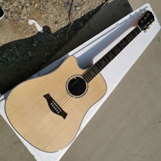 Custom Left Handed 814c Folk Acoustic Electric Guitar Natural Color