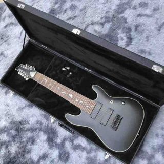 Custom Grand 9 Strings DP Damien Plati Electric Guitar in Black Satin Color with Rectangle Hardcase