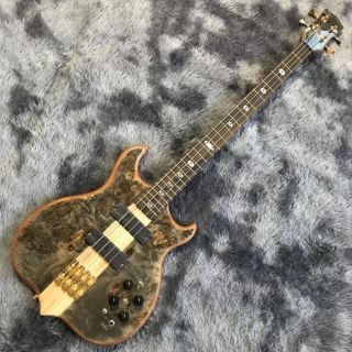 Custom Alemb 4 Strings Neck Through Body Guitar Bass with Ebony Fingerboard Active Pickups Accept OEM