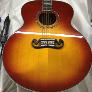Custom Grand G-200S Acoustic Guitar with Rosewood Fretboard Flamed Maple Top in Tobacco Color