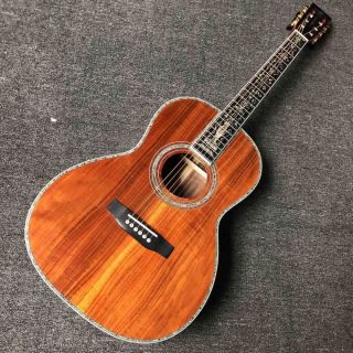 Custom AAAA All Solid KOA Wood OOO Style 45AA Acoustic Guitar with Hardcase