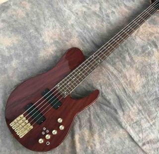Custom 5 String Bass Elm Body Fingerboard Inlay Acoustic Steel String Guitar Bass