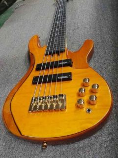​Custom 6 Strings Grand Guitar Bass TRB JP2 in Orange Color with Active Pickup Bolt On Golden Hardwares