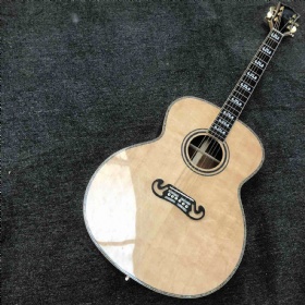 Custom 43 Inch Jumbo Solid Cocobolo Back Side Abalone Binding Acoustic Electric Guitar in Natural Color with 550a Soundhole Pickup