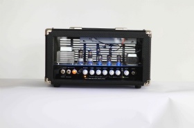 Custom Grand Value Amplifier Head 15W with 16 Ohm 12AX7-3, EL84-2 Effect Loops Blue light, custom faceplate, tolex style