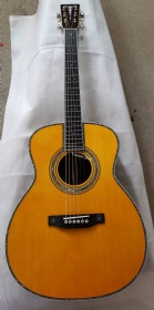 Custom Grand Guitar AAAAA 40 Inch OM Body 45 Style All solid Wood Acoustic Guitar with X Scalloped Deluxe Folk Premium Guitar