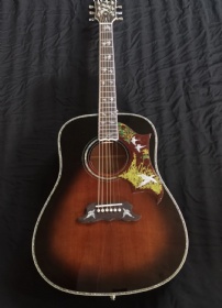Custom Solid Handmade AAAAA Grade Flamed Maple Neck Doves Dreadnought Acoustic Guitar Deluxe Version Kinds Colors