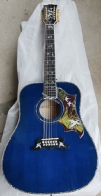 Custom Grand 12 Strings Acoustic Guitar AAAAA 12-Strings All Solid Wood Doves in Flight Viper Blue Acoustic 12 Folk Guitar