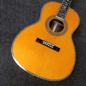 Custom Fully Solid Handmade AAAA Grade Acoustic Guitar Abalone Binding OO Body Accept Dreadnought, OM, OOO, Jumbo Parlor Acoustic Guitar Customization