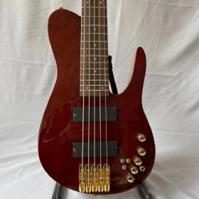 Custom 5 Strings Neck Through Body Electric Bass Guitar