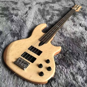 Custom 4 Strings G-WAL Style Electric Guitar Bass in Natural Color
