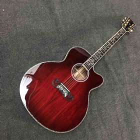 Custom JUMBO 43 Inch Solid KOA Wood Cutaway Body Wood Pickguard Acoustic Guitar