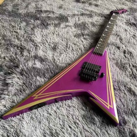 Custom Jack V RR Special Body Electric Guitar with Active Pickup Ebony Fingerboard Two Stripes Colors Metal Glossing Finish