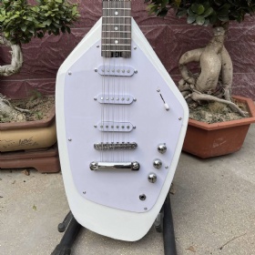 Custom Electric Guitar Accept Guitar in White Color Customized on Logo Shape Hardware