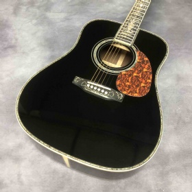 Custom 41 inch D45 series luxury BK color full abalone inlaid acoustic guitar
