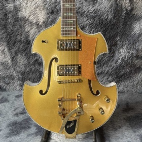 Custom irregular body shape abalone binding electric guitar with Bigsbys