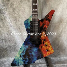 Custom Water Transfer Veneer Hydro Printing Electric Guitar Iban Style Clone Grand Guitar