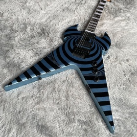 Custom 6 Strings Electric Guitar Zakk Wylde Audio Bullseye Cream Blue V Guitars HH Pickups Rosewood Fingerboard Maple Neck