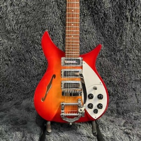 Custom Ricken 325 Electric Guitar Cherry Sunburst Color F Hole Maple Body Tremolo System 34 Inch