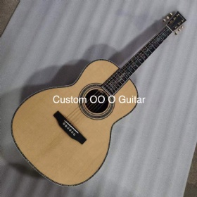 Custom order 39 Inch OOO Acoustic Guitar abalone binding slotted headstock solid rosewood back side