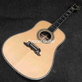 Custom GB Style Hummingbird Solid Rosewood back side Dove AAAAA All Solid Guitar Spruce Top Nut width 44mm