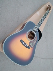 Custom 5A AAAAA all solid cocobolo wood back side dreadnought body HD28 fancy abalone sunburst acoustic guitar