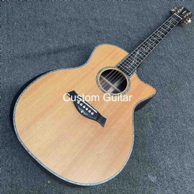 Custom SOLID Rosewood Back Side 40 Inch PS14 Taylor Style Acoustic Guitar Matte Finishing BB Band Electronic Maple and Abalone Binding