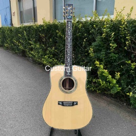 Custom MT Style D-100 Solid Rosewood Backside Acoustic Guitar Carved Handwork